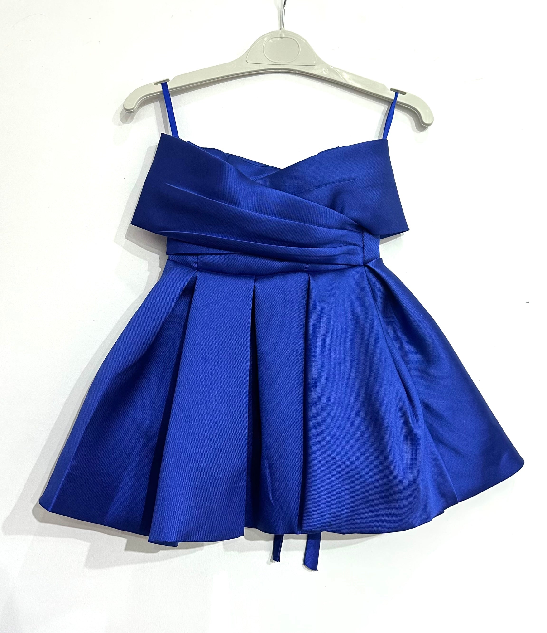 E1750- Girls' satin dress Royal blue