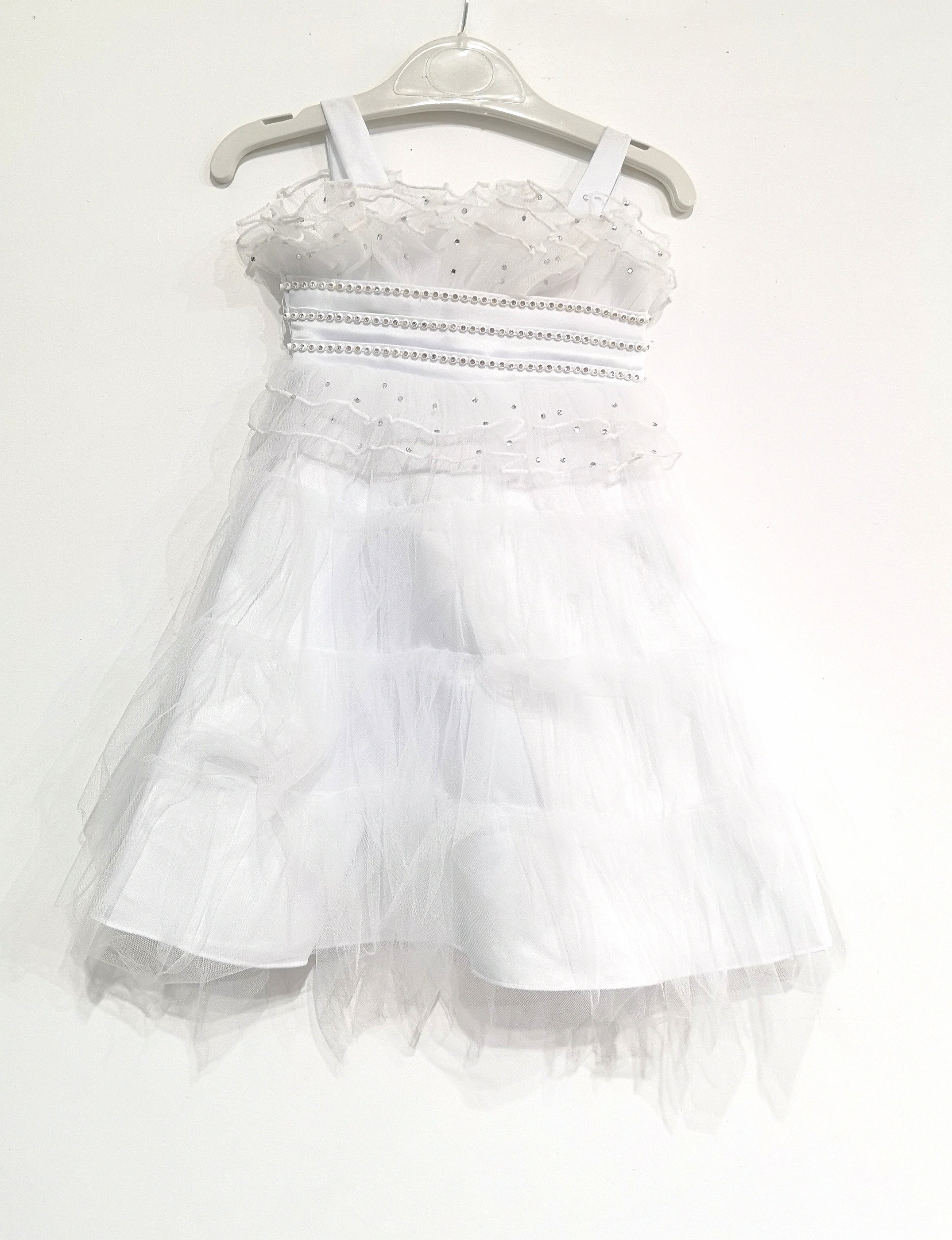 YB08- White tulle ceremony dress