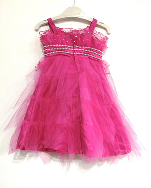 YB08- Robe de cérémonie tulle fuschia