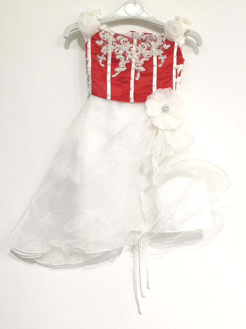 902 -Red/white formal dress